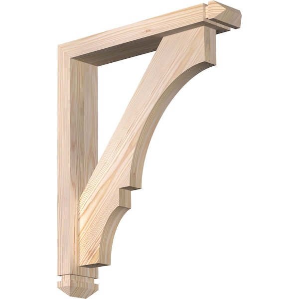 Ekena Millwork Balboa Arts and Crafts Smooth Bracket w/ Offset Brace, Douglas Fir, 3 1/2"W x 18"D x 22"H BKT0402X18X22BOA03SDF - main